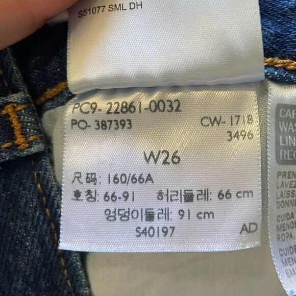 Levi’s Blue Dark-Wash Wedgie Button-Fly High-Rise Jeans Size 26 - Picture 5 of 8